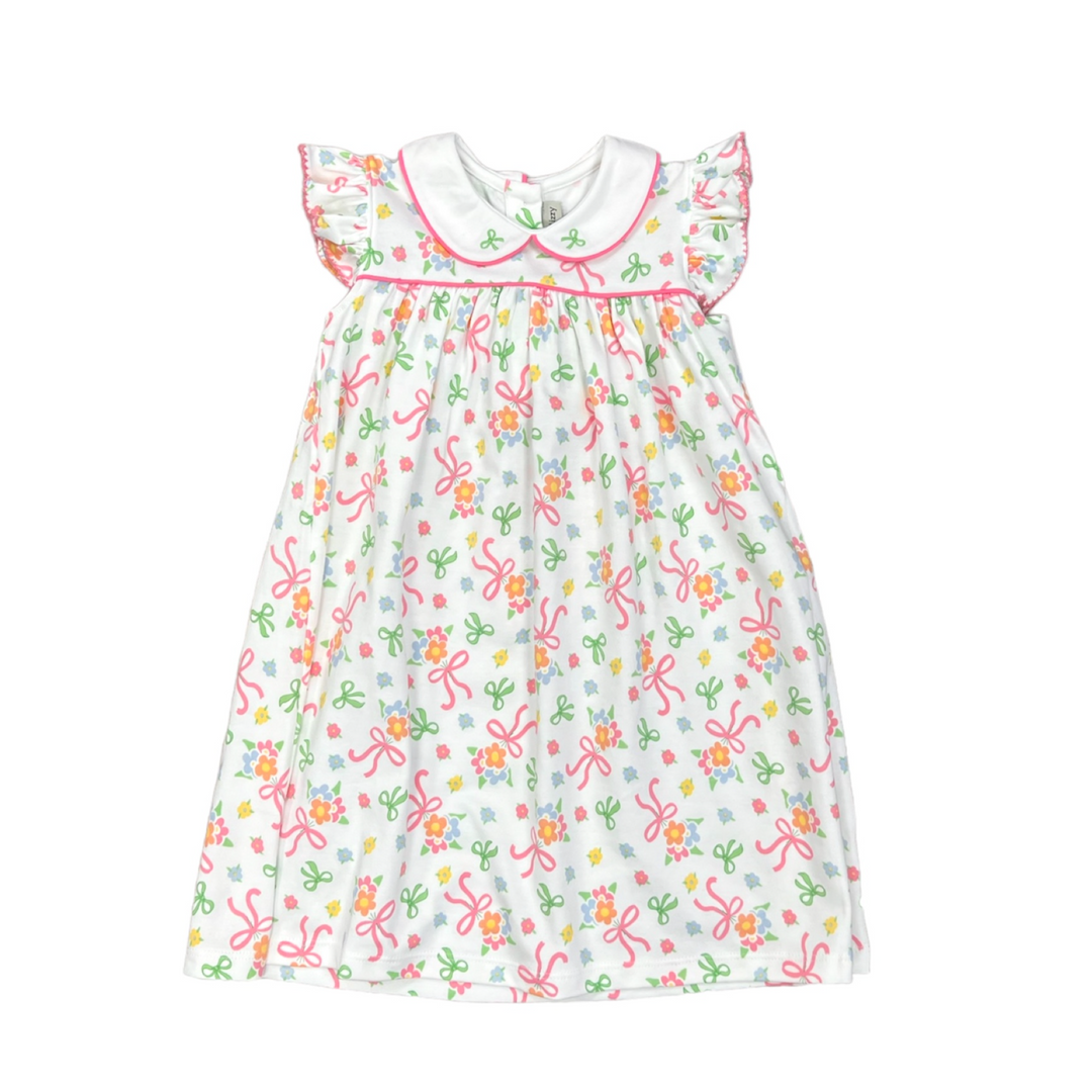 Marco and Lizzy Bows & Flowers Float Girl's dress Pima Cotton: 6X