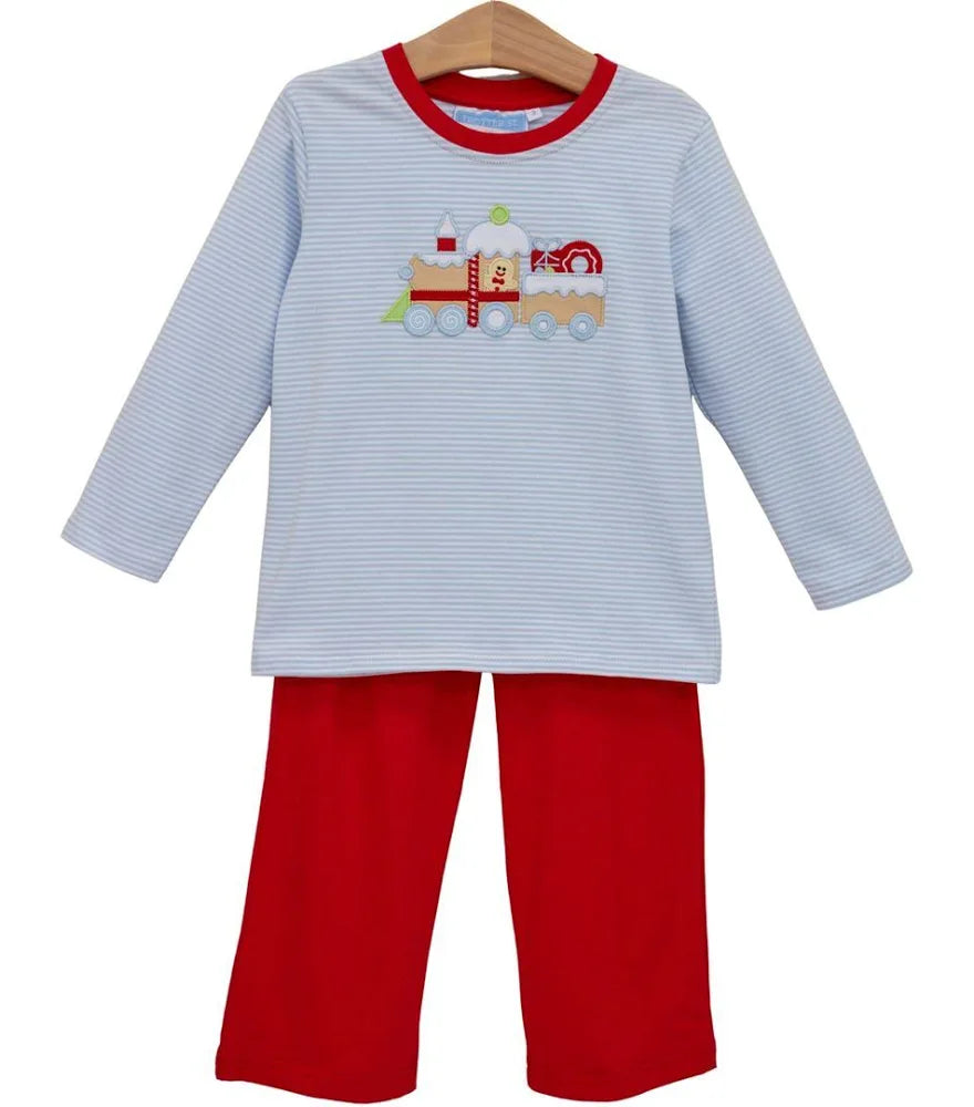 Gingerbread Train Pant Set