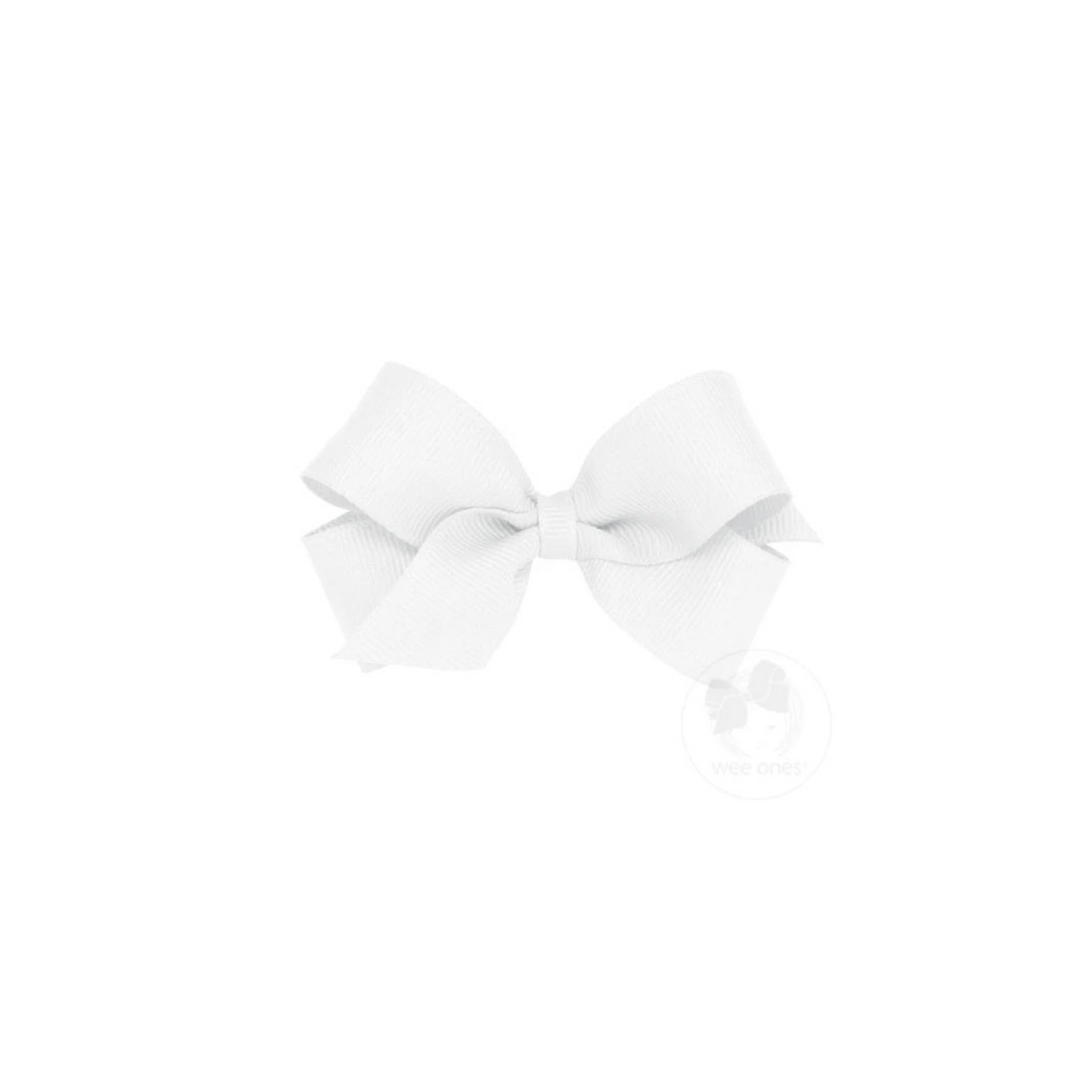 White Grosgrain Mini Hair Bow