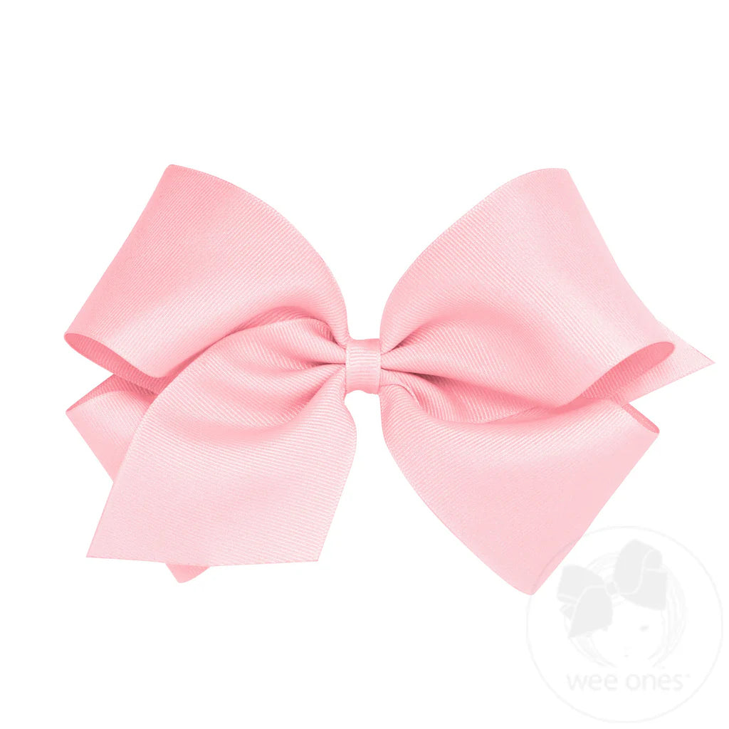 King Classic Grosgrain Hair Bow (Plain Wrap) - Light Pink