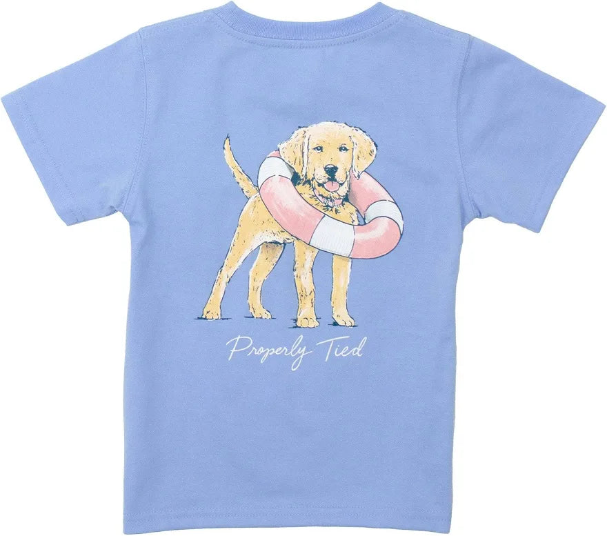 Girls Lifeguard Pup Light Blue T-Shirt