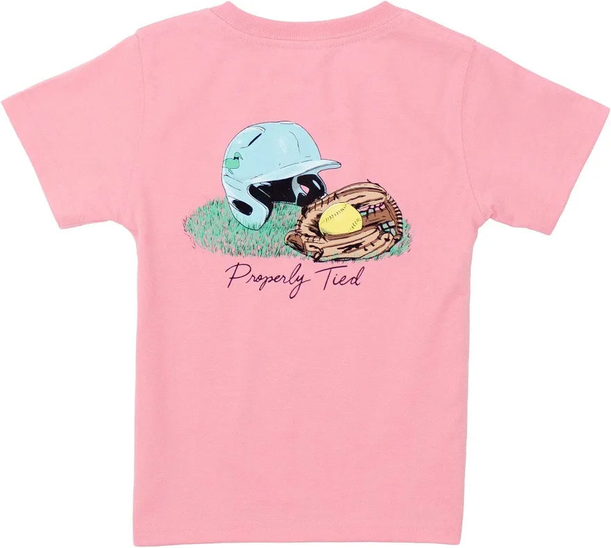 Girls Softball SS Light Pink T-Shirt
