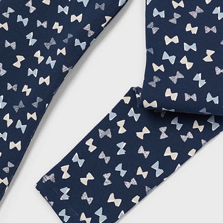 Navy leggings with Bows