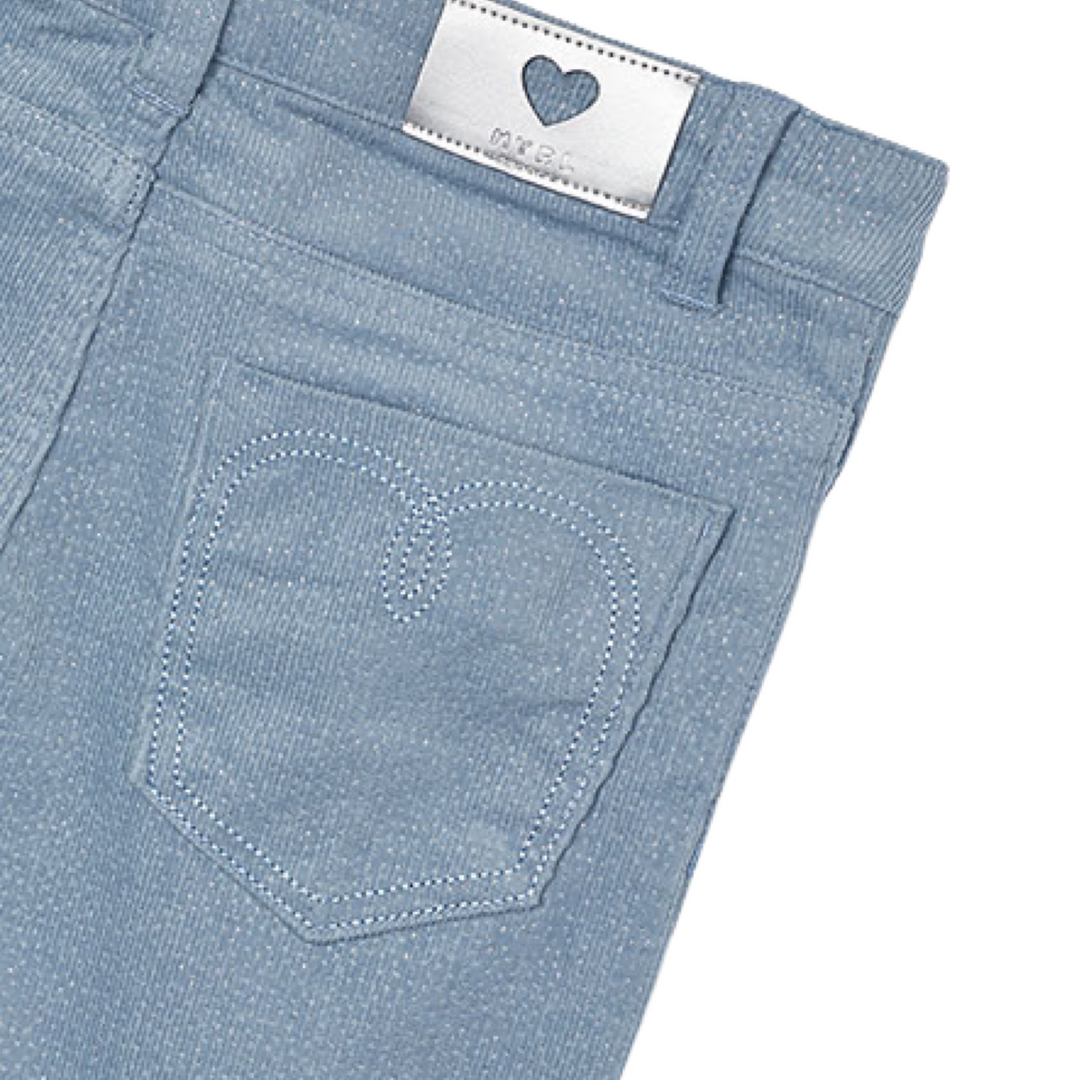 Glitter Corduroy Pants - Sky Blue