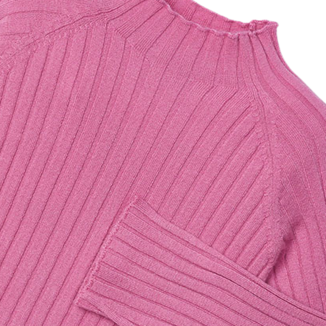 Ribbed Mockneck Sweater - Pink: 5