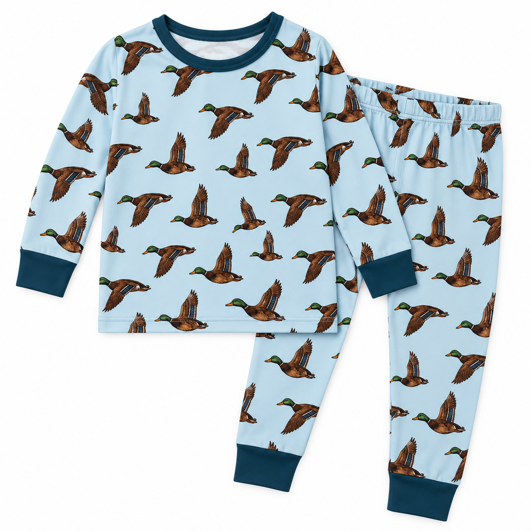 Mallard Montage Blue Two Piece Pajama Set