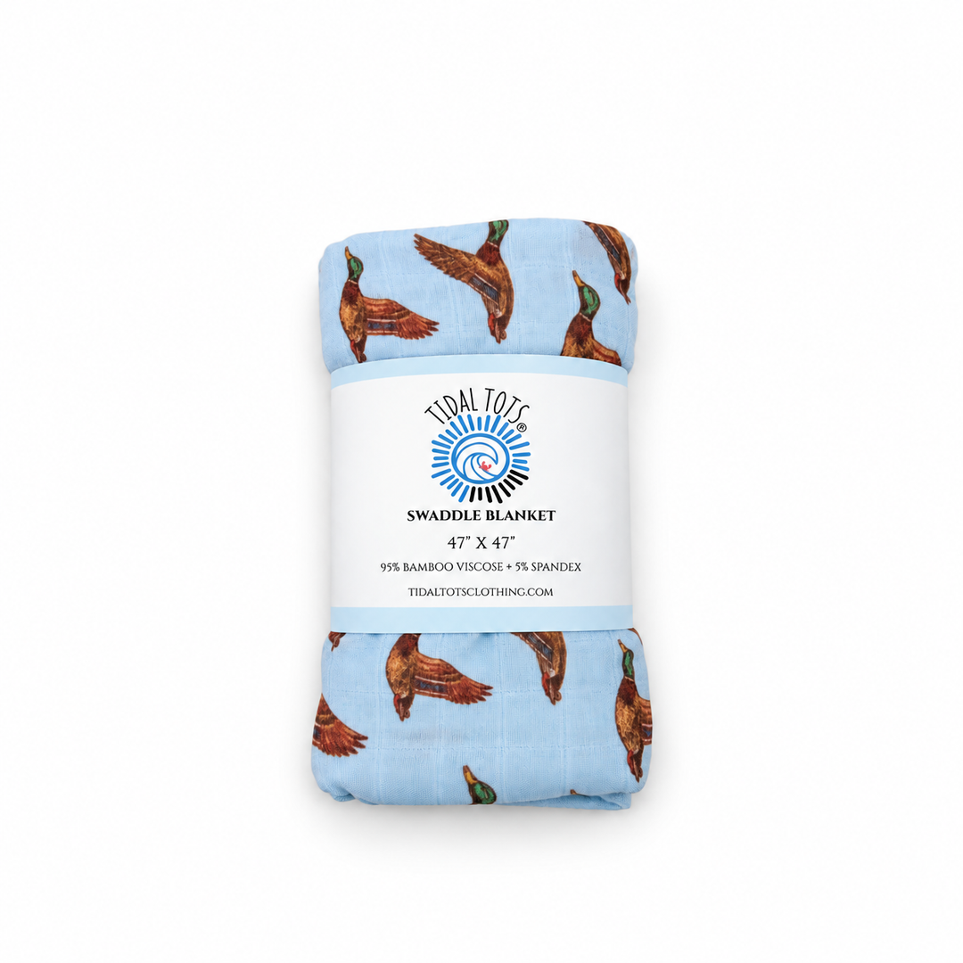 Mallard Montage Blue Swaddle Blanket