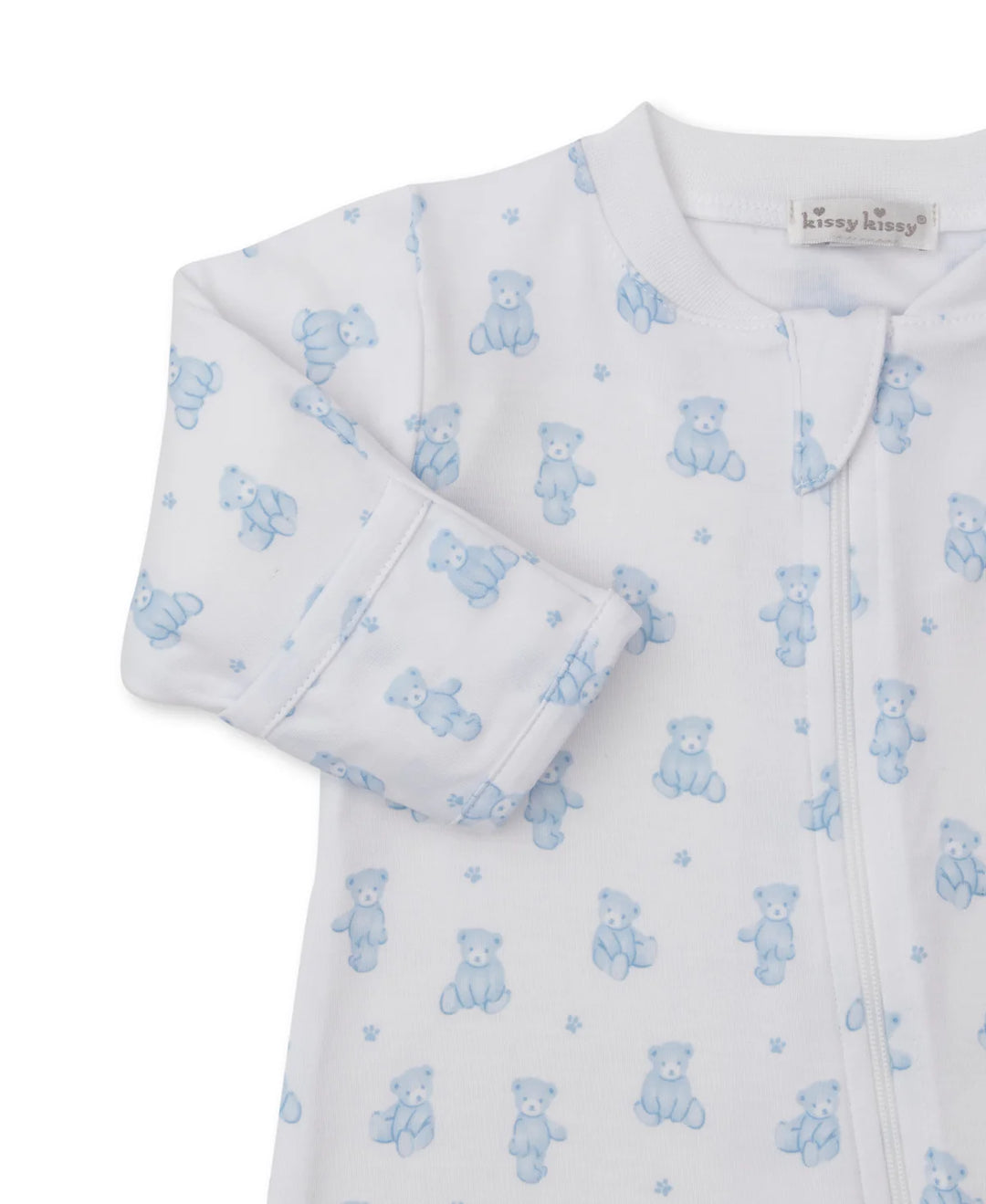 Teddy Bear Time Blue Zip Footie