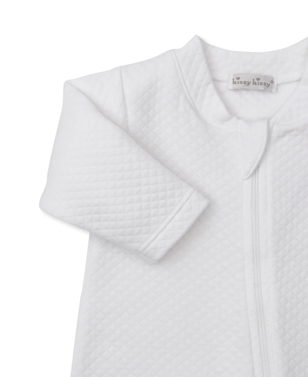 Teddy Bear Time White Jacquard Zip Footie