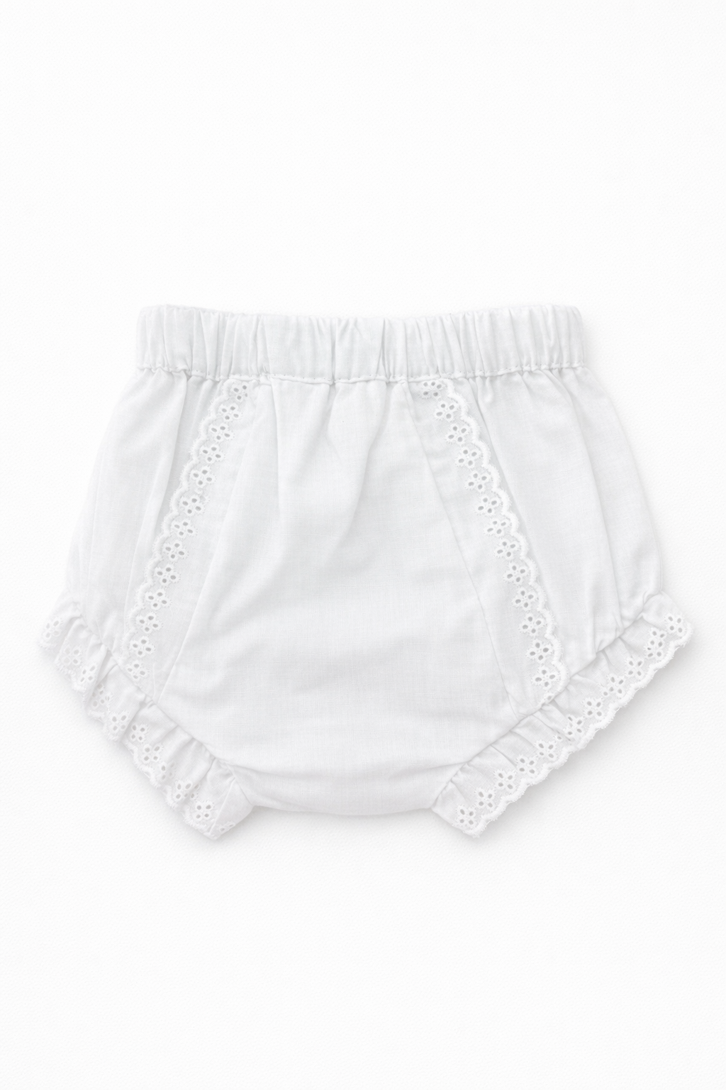 Classic White Eyelet Baby Bloomer