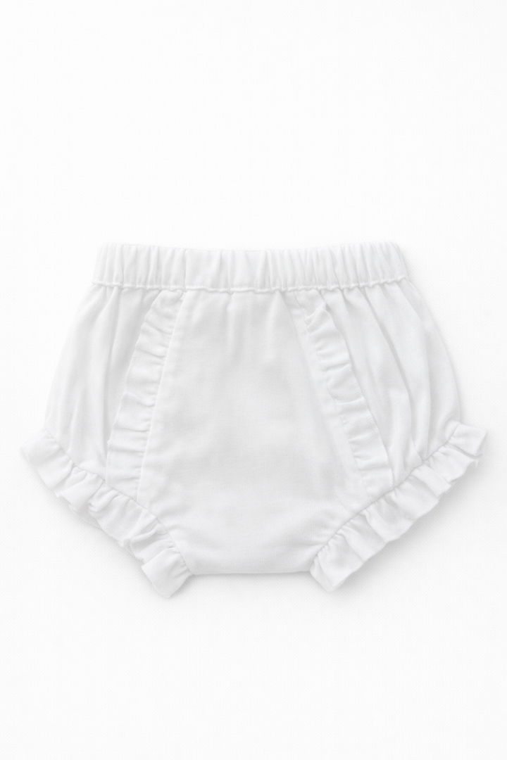 White Baby Bloomer Diaper Cover
