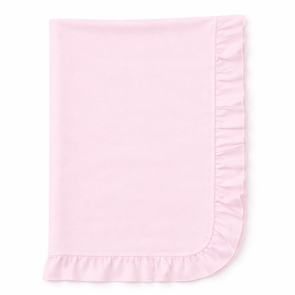 Baby Blanket w/ Ruffle | Pearl Pink