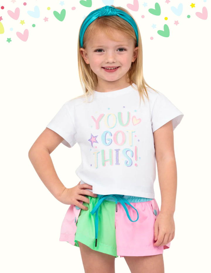 Minty Pinks Color Block Short