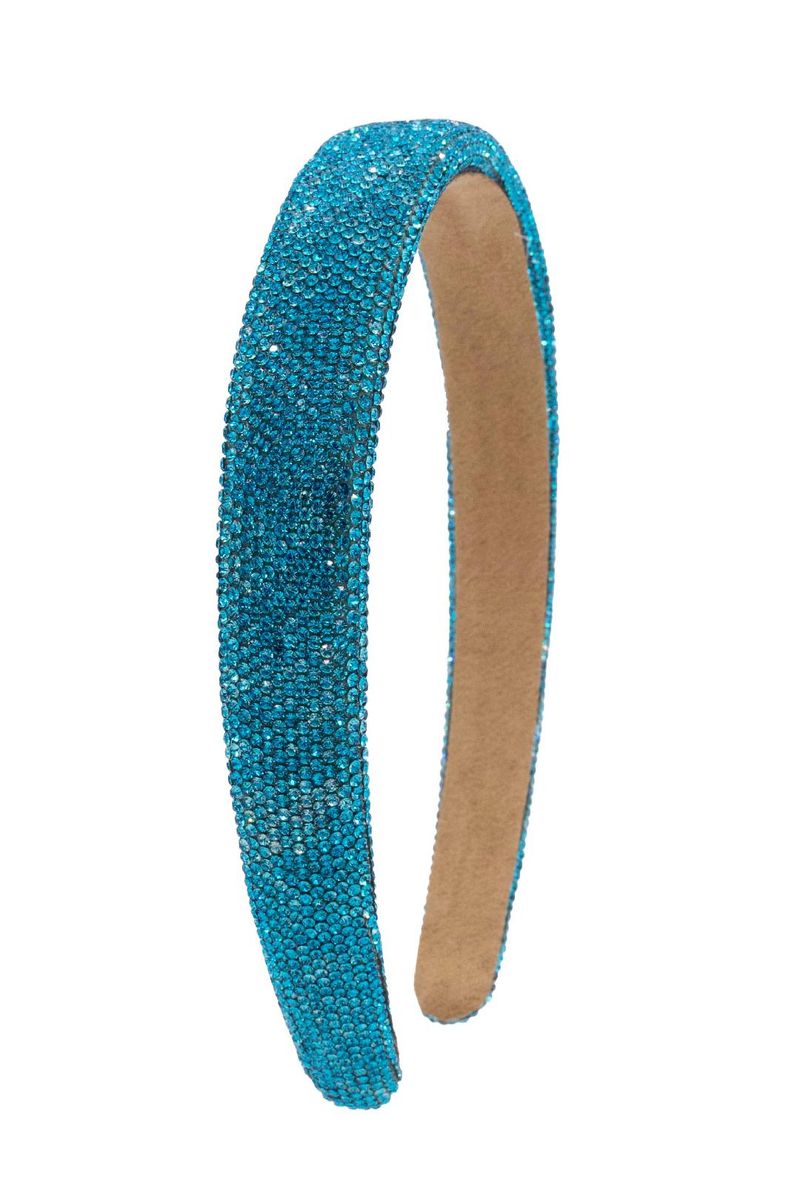 Thin Fully Crystallized Headband -Turquoise