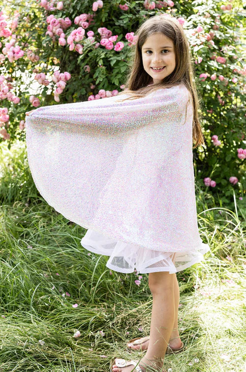 Pink Sequins Twirl Cape: 4-6