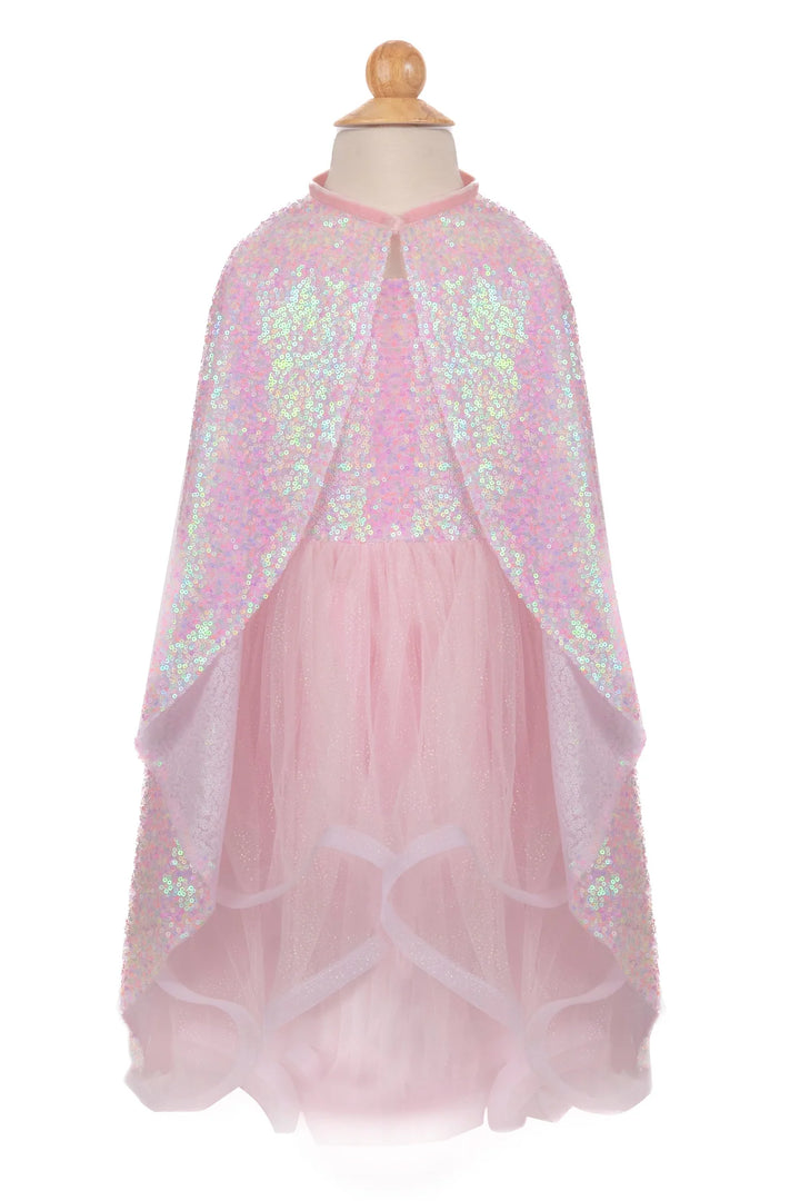 Pink Sequins Twirl Cape: 4-6