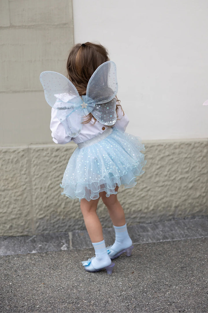 Iridescent Celestrial Fairy Wings, Tutu, Wand: Size 4-6