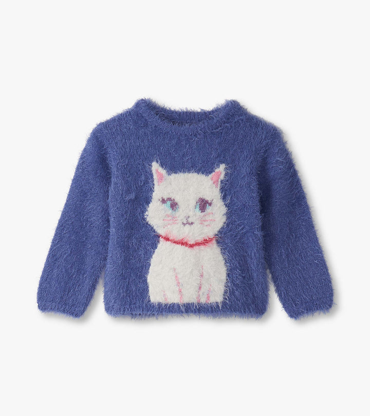 Girls Kitty Cat Furry Sweater
