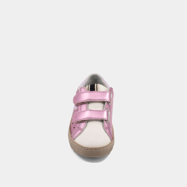 Sunny Mini: Metallic Light Pink Toddler Girls Velcro Sneakers