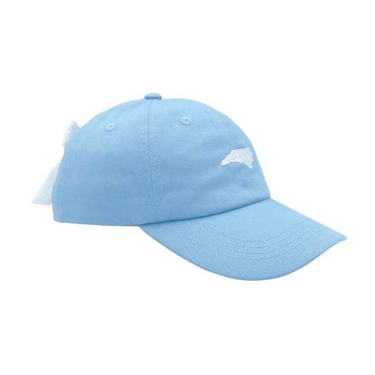 Blue North Carolina Girls Baseball Hat with bow