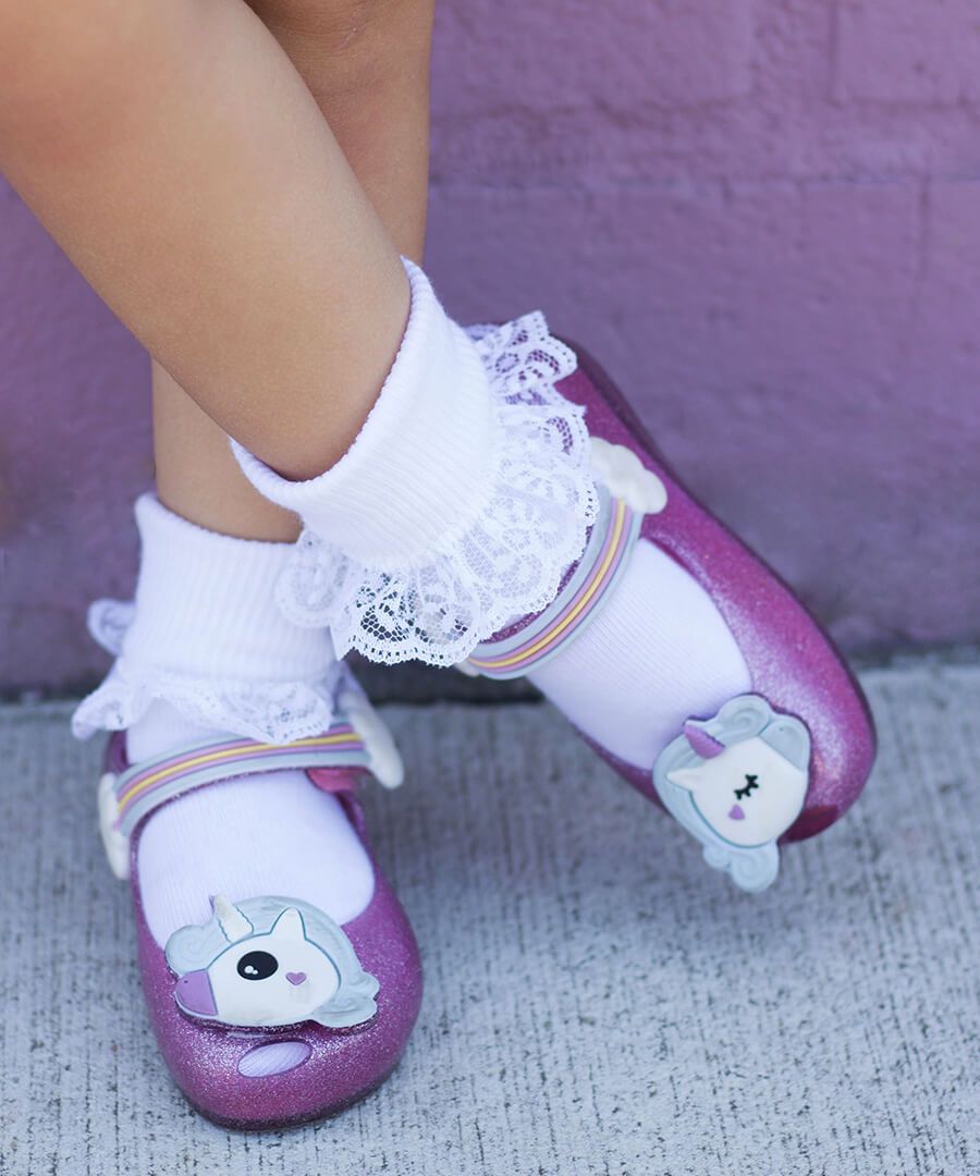 Sisters Eyelet and Fancy Lace Turn Cuff Socks