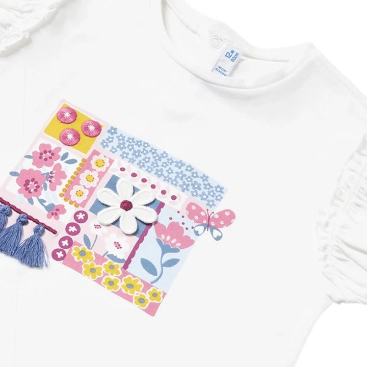 Mayoral Infant Toddler Girls Spring Shirt -White Dahlia: 6M, 9M, 12M