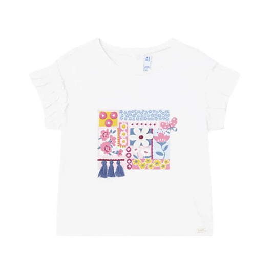 Mayoral Infant Toddler Girls Spring Shirt -White Dahlia