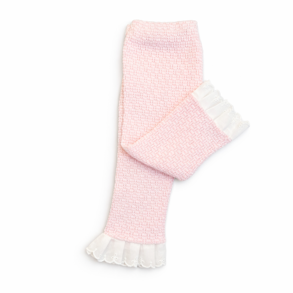 Knit Baby Leggings with Eyelet | Pink