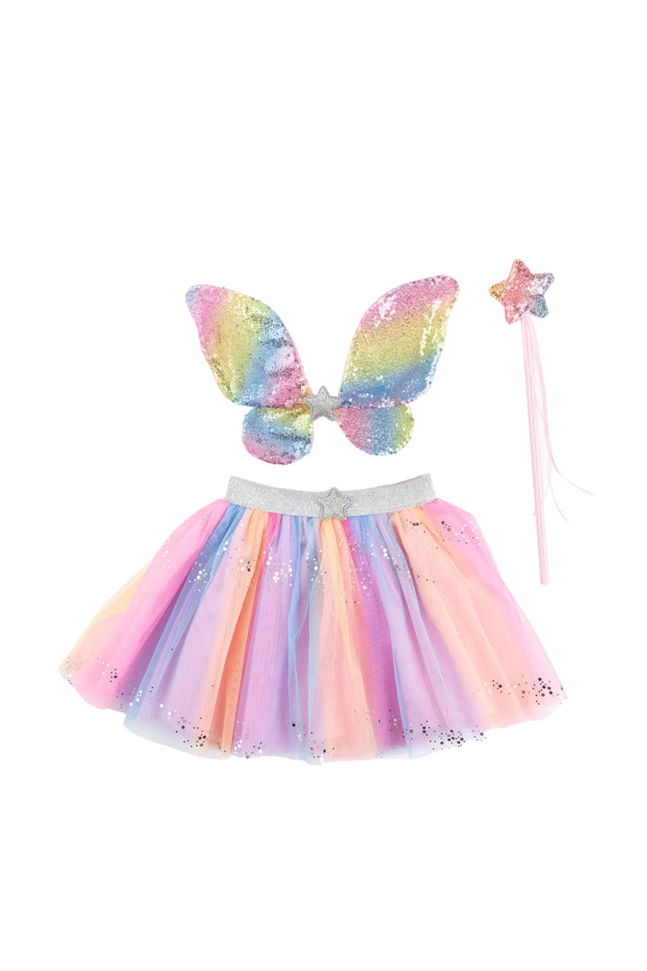 Rainbow Sequins Skirt, Wings & Wand: 4-6Y