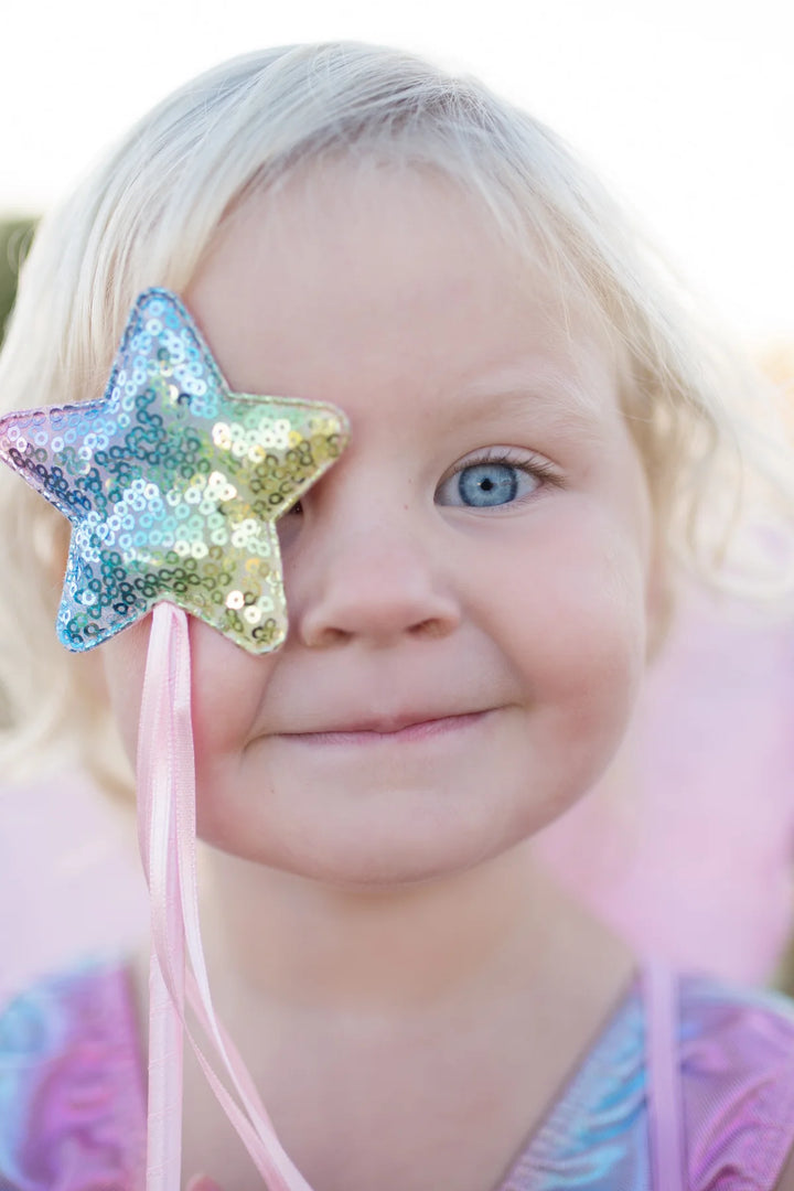 Rainbow Sequins Skirt, Wings & Wand: 4-6Y