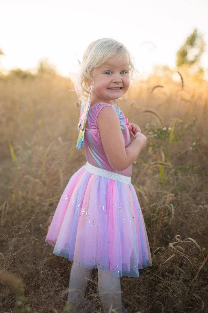 Rainbow Sequins Skirt, Wings & Wand: 4-6Y