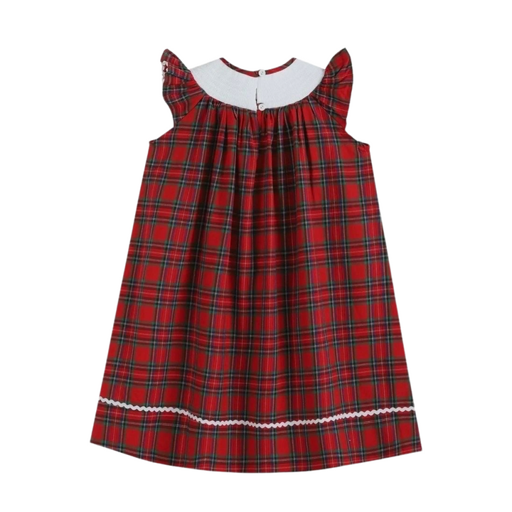 Red and Green Plaid Christmas Tree Smocked Bishop Dress: 12-18M, 18-24M