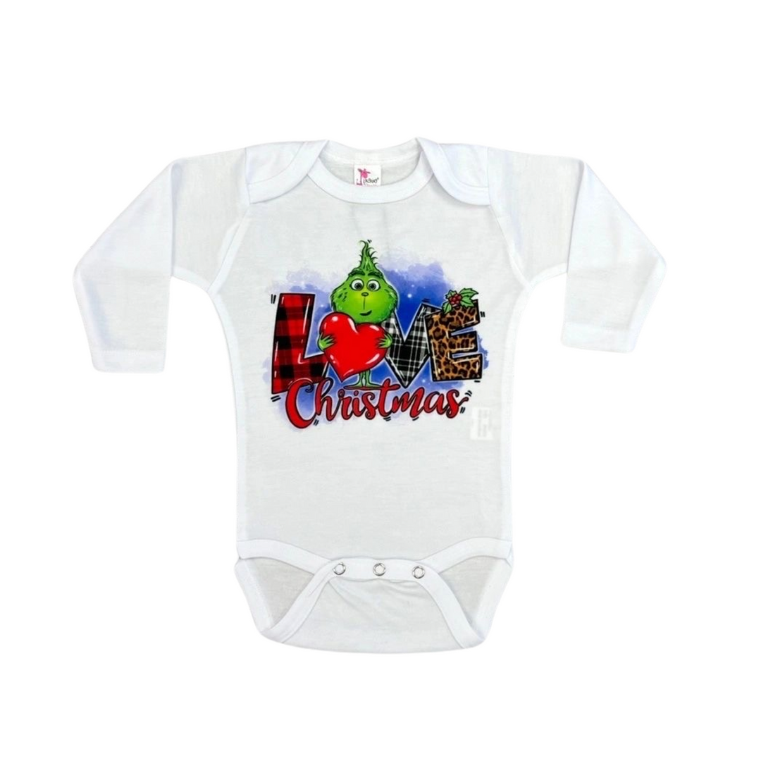 Love Christmas Grinch Onesie (Purple): 3-6M