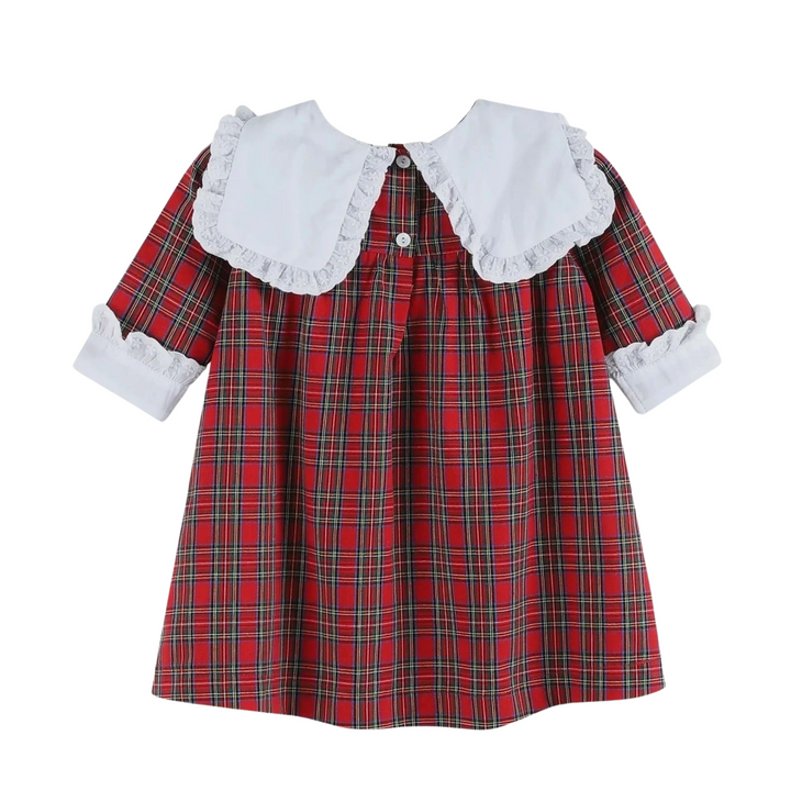 Lil Cactus Girls Plaid Santa Yoke Dress