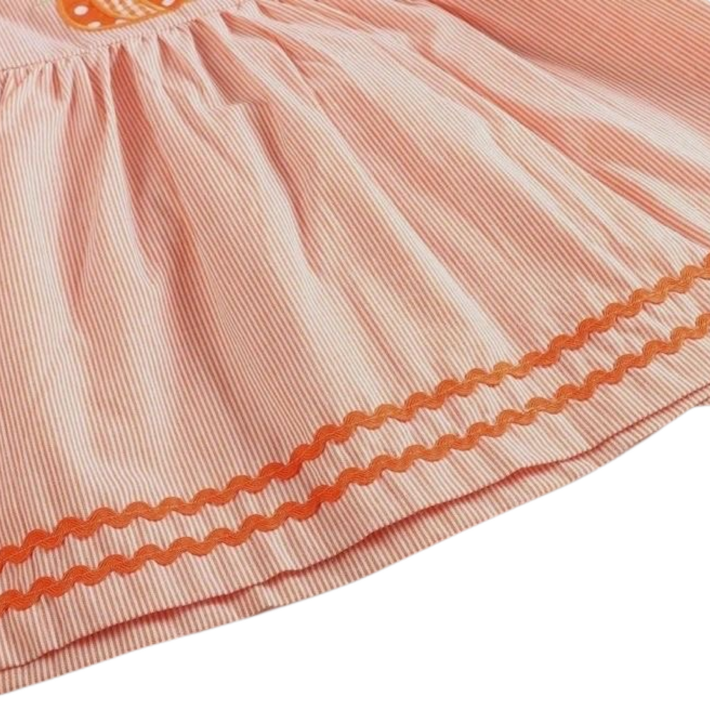 Orange Striped Pumpkin A-Line Dress: 3T, 4T, 5