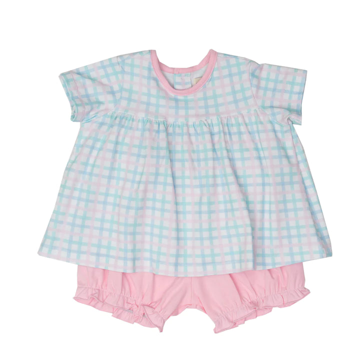 Pastel Plaid Baby & Toddler Bloomer Set: 6M, 9M, 2