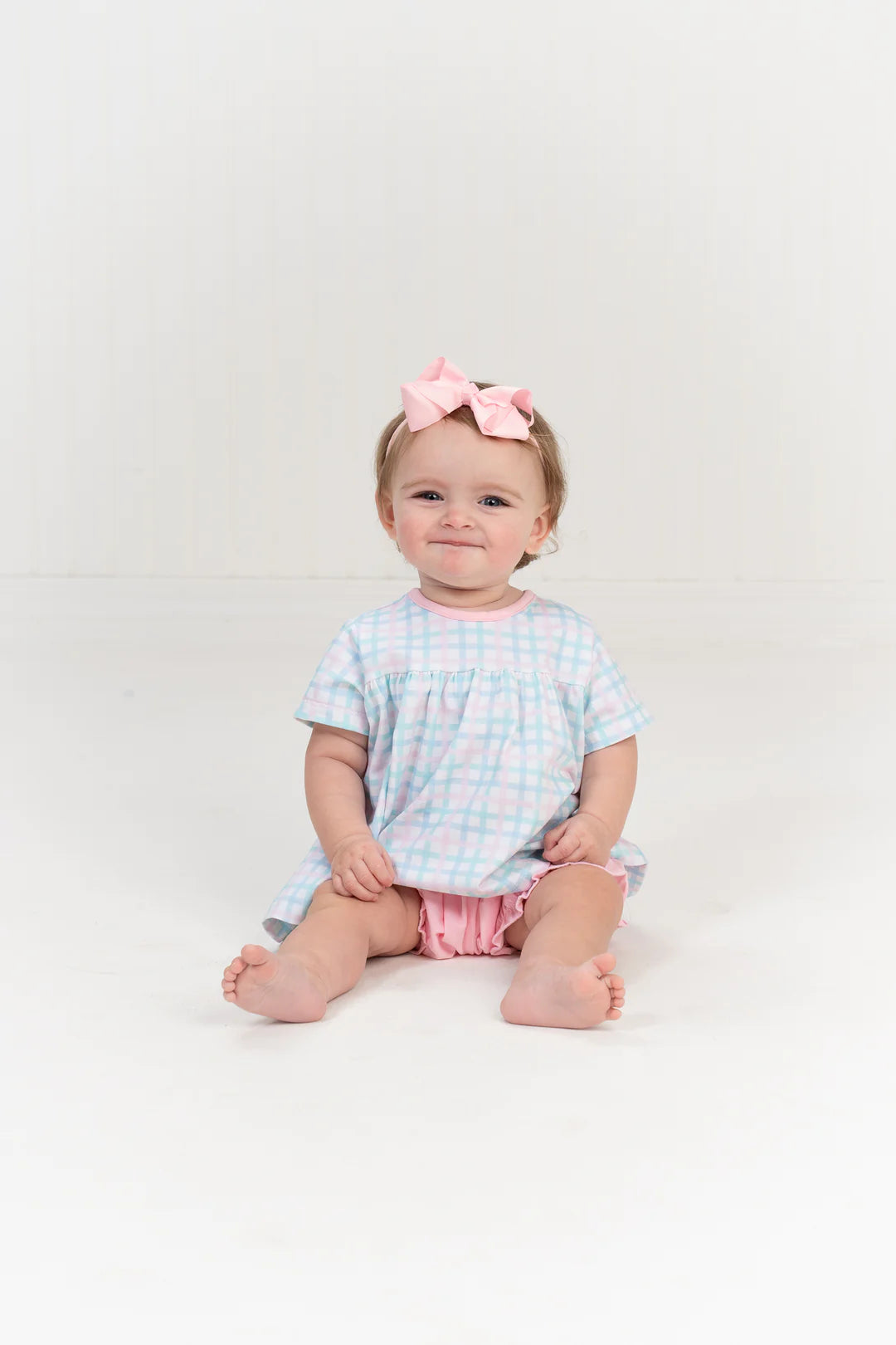 Pastel Plaid Baby & Toddler Bloomer Set: 6M, 9M, 2