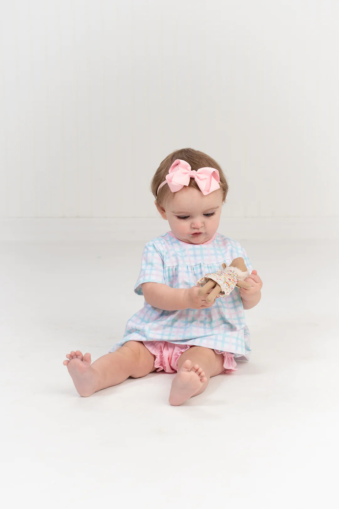 Pastel Plaid Baby & Toddler Bloomer Set: 6M, 9M, 2