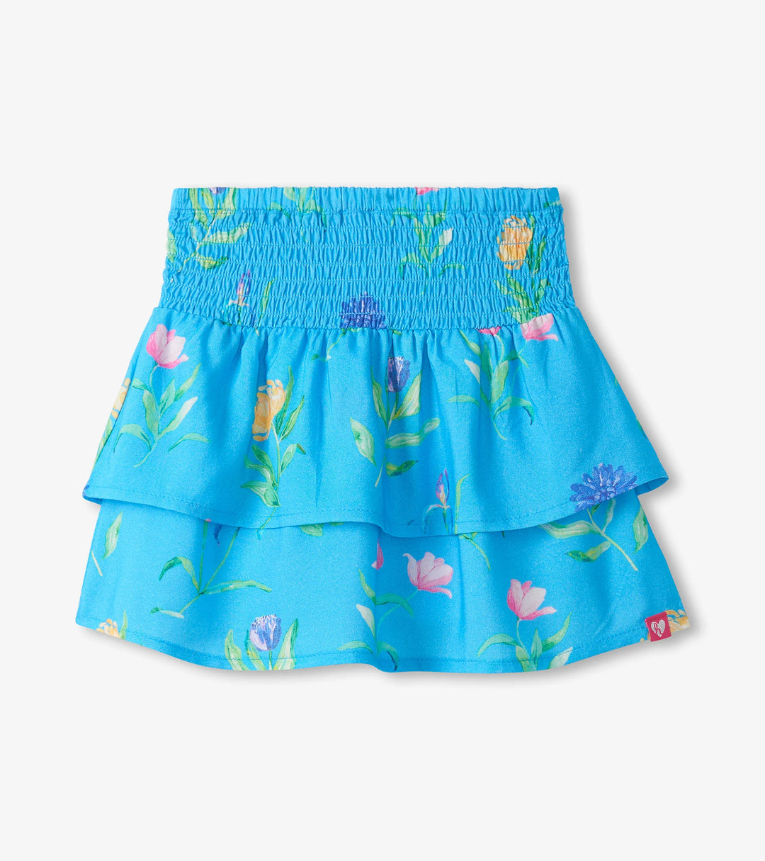 Hyper Real Floral Smocked Waist Skirt
