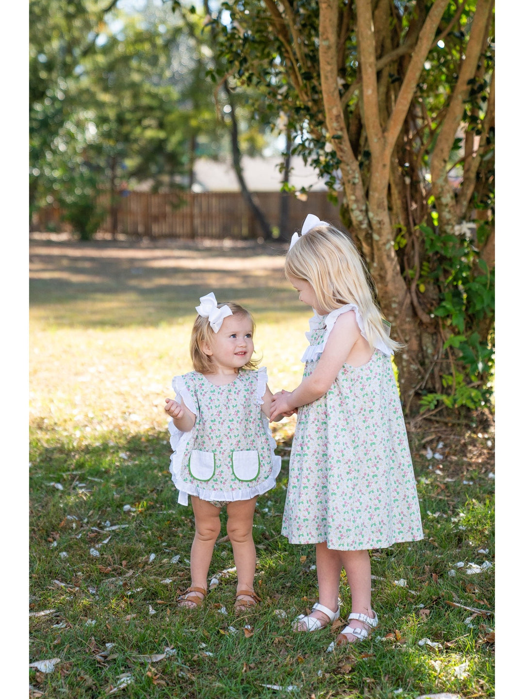 Green/White Floral Sleeveless Dress