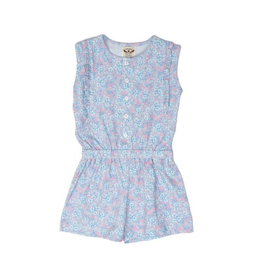 Cotton Candy Floral Girls Romper