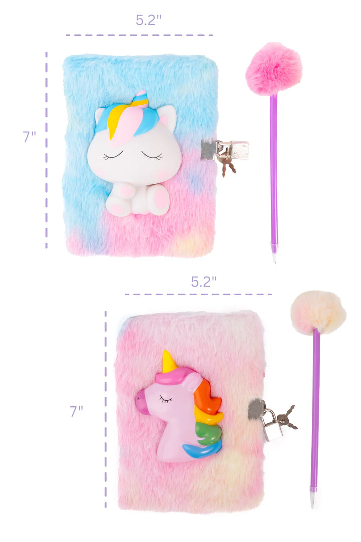Furry Friends Squishy Journal with Lock & Pen