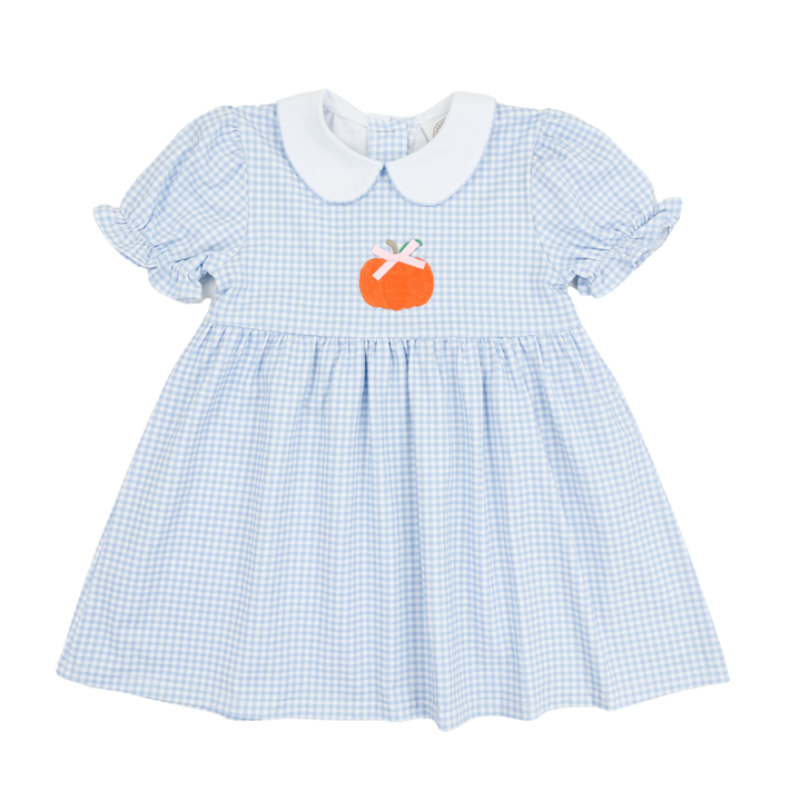 Sweet Pumpkin Blue Stripe Peter Pan Collar Dress: 5