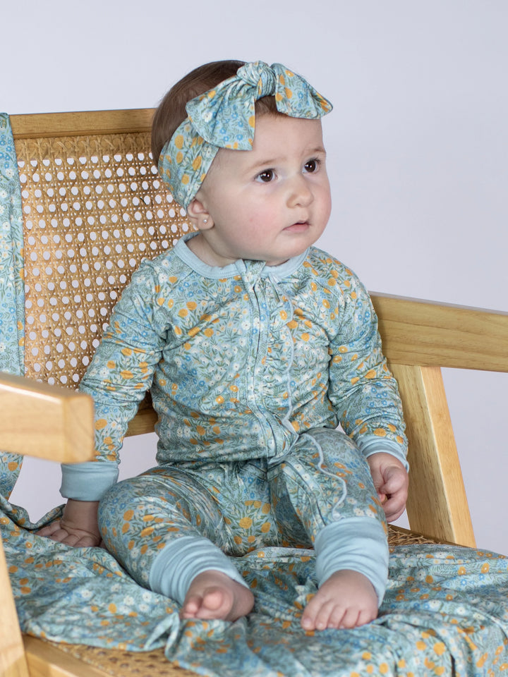 Blue Meadow Bamboo Zip Pj Sleeper: 12-18M, 18-24M