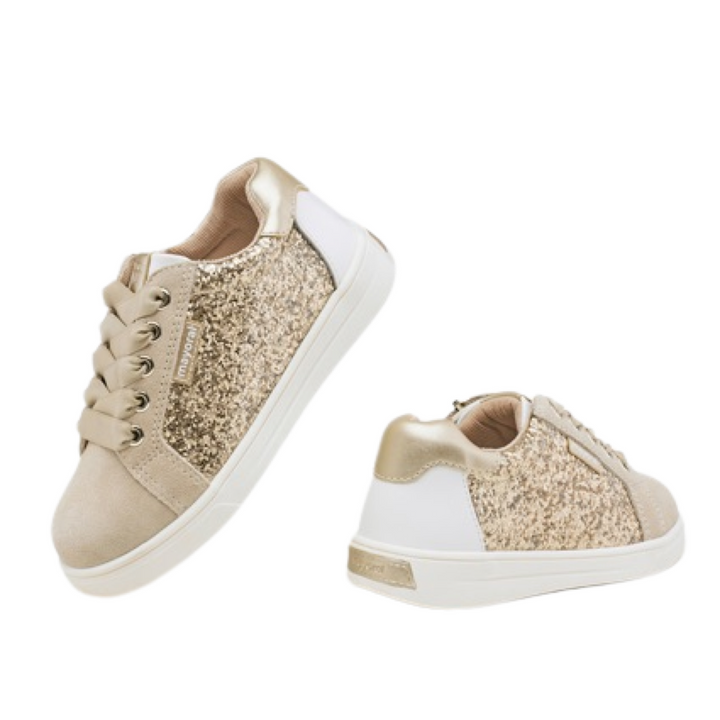 Beige with Gold Glitter Urban Sneakers