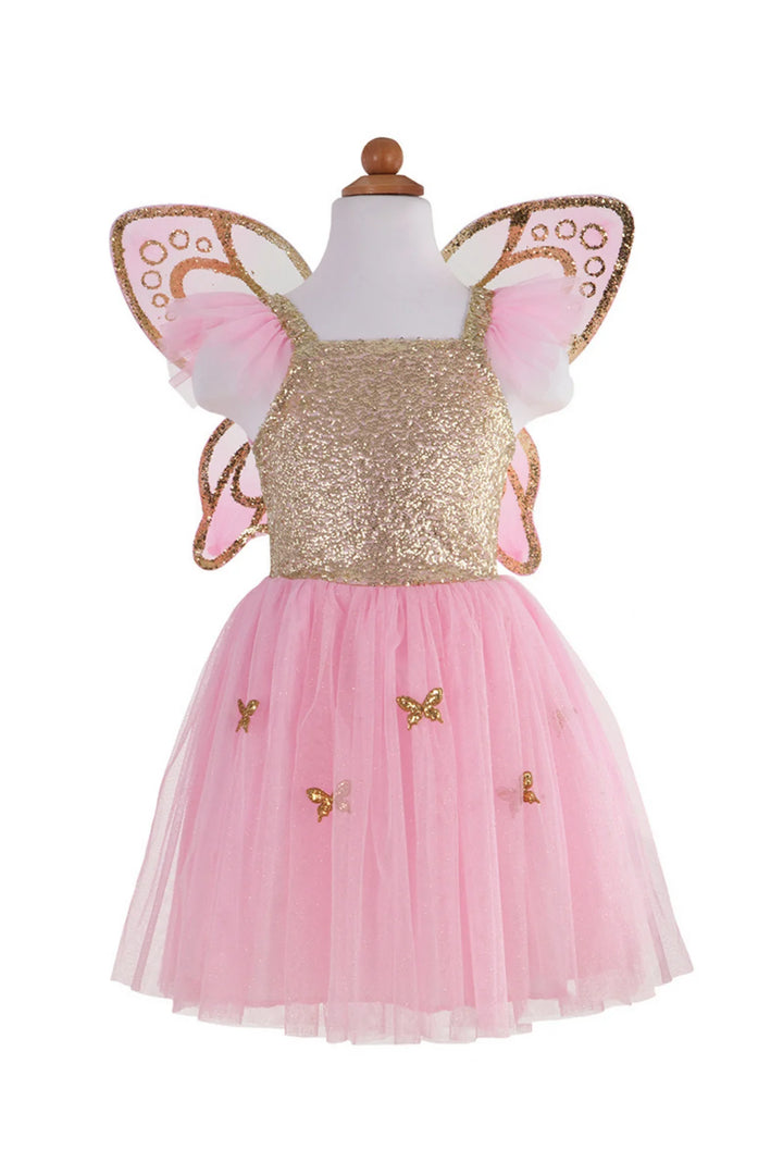 Gold Butterfly Dress with Fairy Wings: 5-7