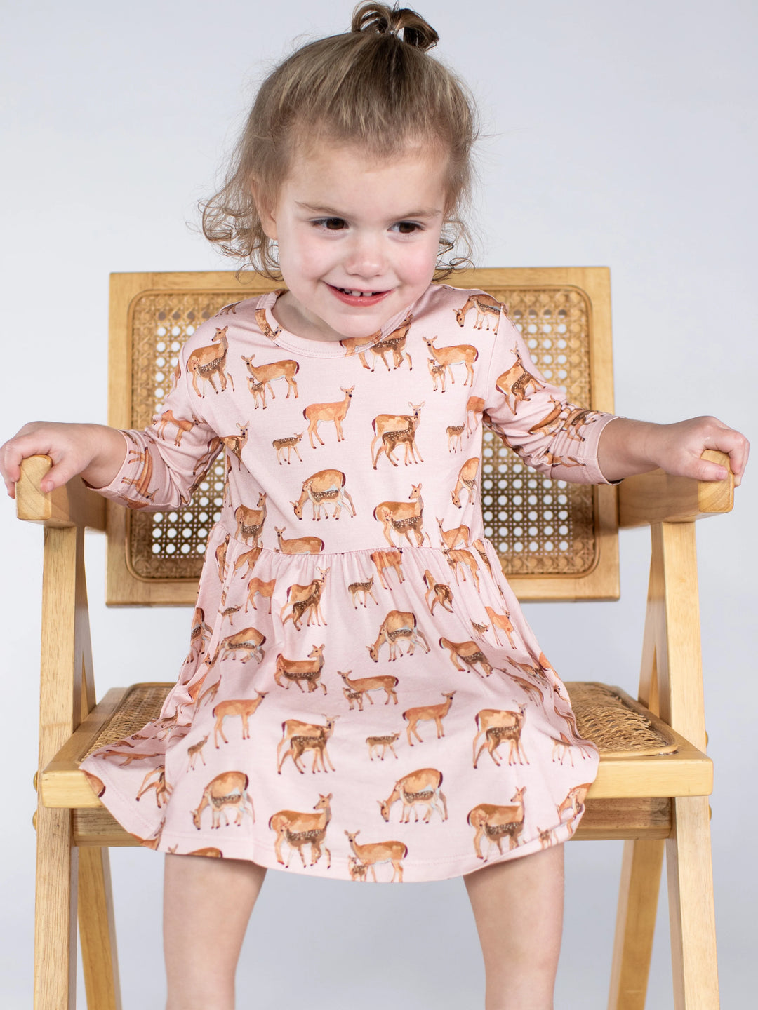 3/4 Sleeve Does & Fawns Bamboo Dress w/ Pockets