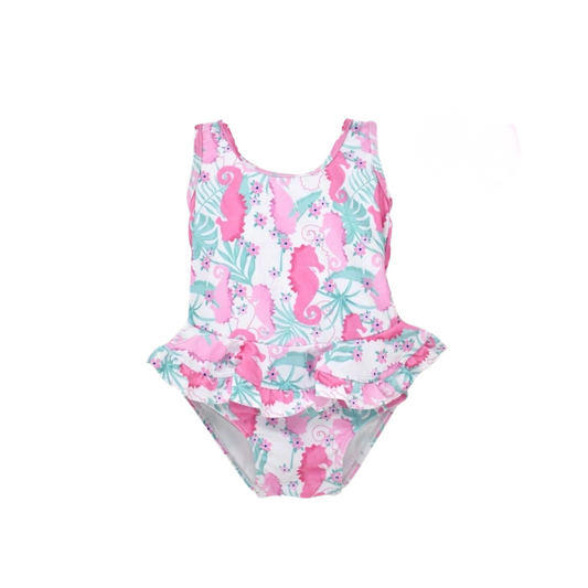 Flap Happy Girls Stella Infant Ruffle Swimsuit-D Magic Seahorse UPF 50+