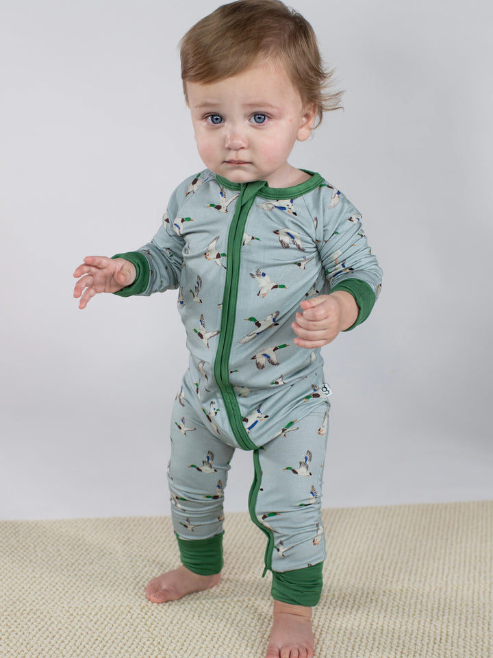 Mallards Long Sleeve Bamboo Zip Pj