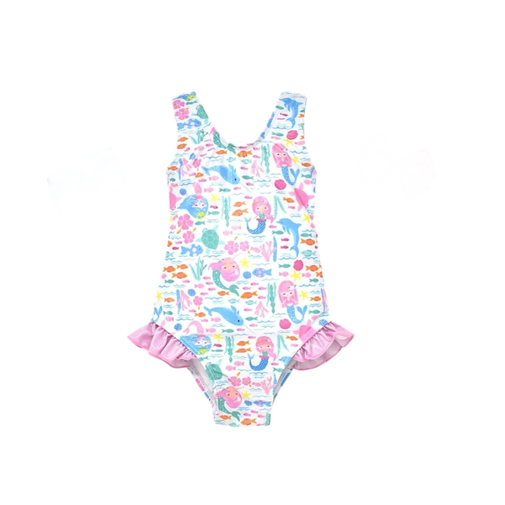 Flap Happy Fantasea Mermaids Hip Ruffle Swimsuit 50+: 2,8